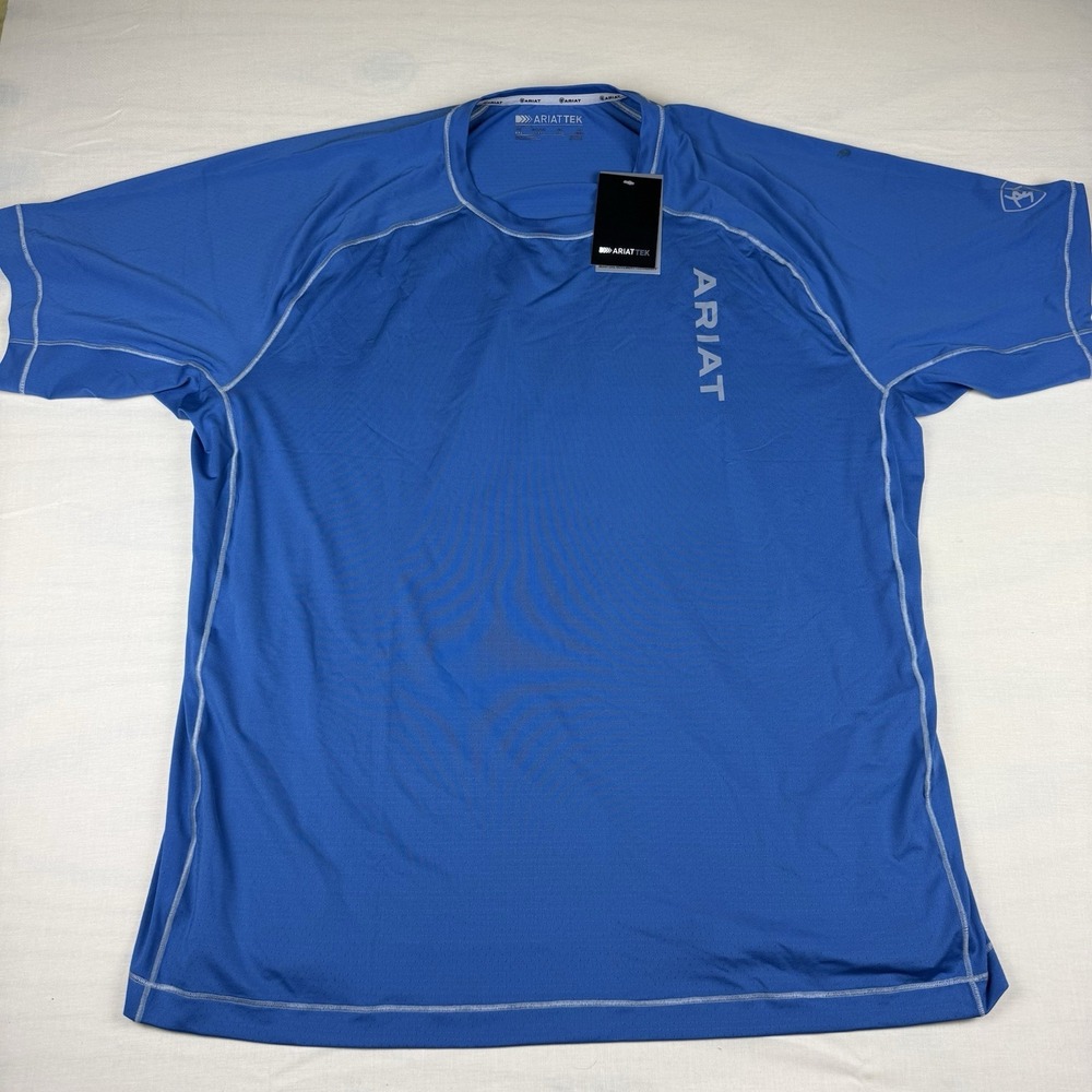 Ariat TEK 360 Airflow Shirt Men's XXL Blue Performance Tee NWT 10051368